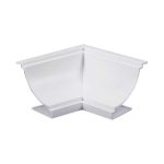 Esquinero int. PVC p/media caña standard blanco nieve Plastilit