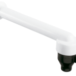 Canilla plástica blanca larga de pared con palanca Grap