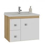 Mueble aéreo con bacha modelo Smart color blanco c/marrón claro, blanco c/gris o blanco c/marrón oscuro Fabribam