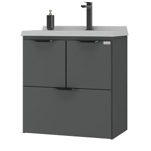 Mueble aéreo con bacha modelo Luiza color gris oscuro Fabribam